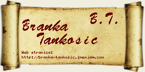 Branka Tankosić vizit kartica